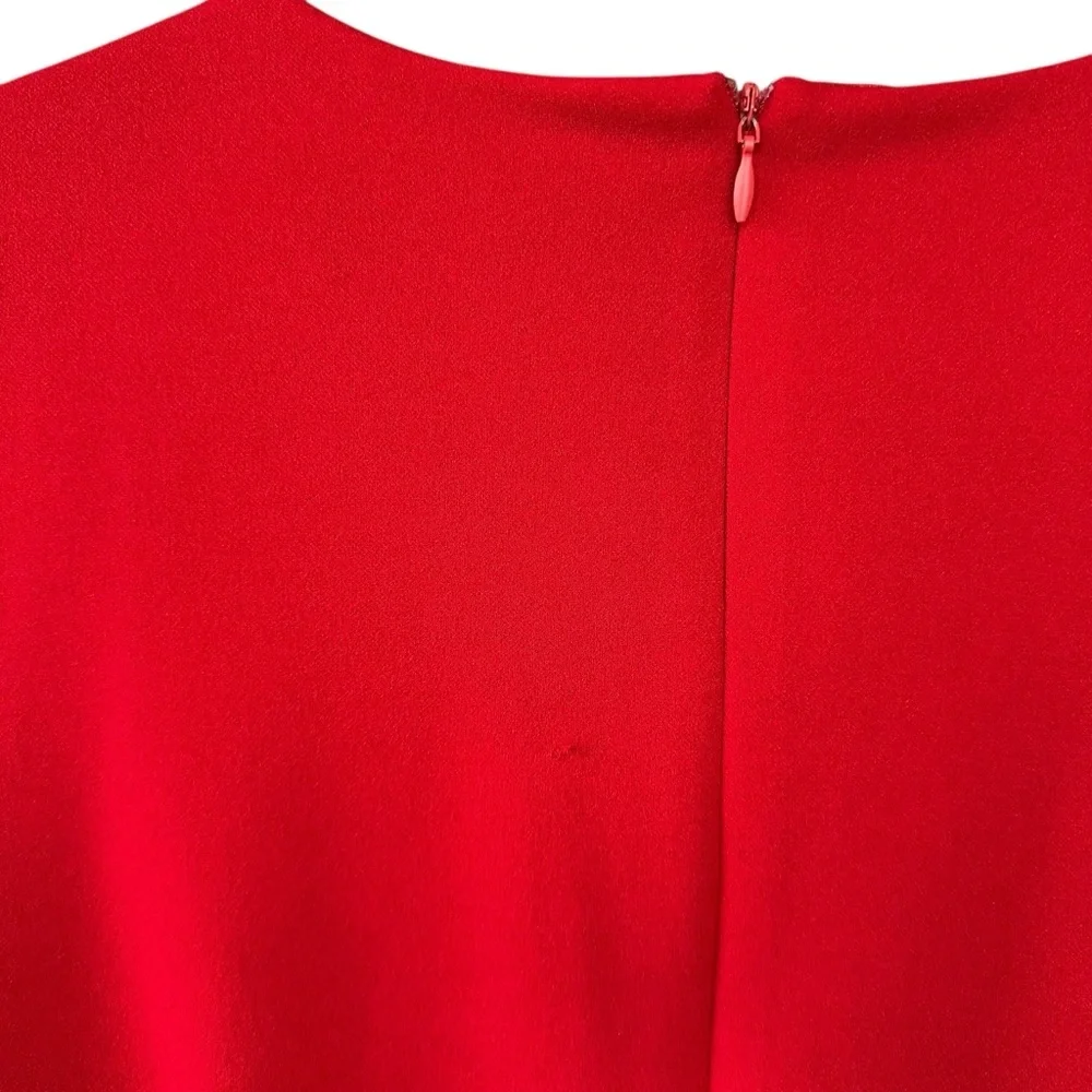 TAHARI ASL Red Stretch Crepe A-Line Grommet Side Tie Dress Sz: 8 - Picture 13 of 13